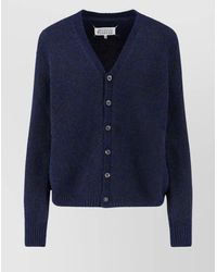 Maison Margiela - Virgin Wool V-Neck Ribbed Cardigan - Lyst