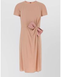 Valentino Garavani - Crepe Dress Short Sleeves Knee Length Bow - Lyst