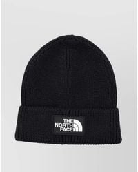 The North Face - Ribbed Knit Logo Cuff Beanie - Lyst