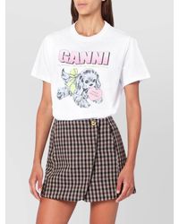 Ganni - Puppy Cotton T-Shirt - Lyst