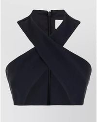 The Seafarer - Sleeveless Cross Front Fitted Top - Lyst