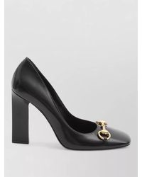 Gucci - Leather Square-Toe Pumps - Lyst