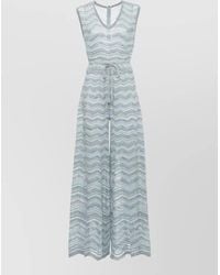 D.exterior - Lurex Chevron Sleeveless Jumpsuit Waist Tie - Lyst