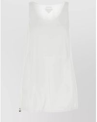 Prada - Cotton Reversible Mini Dress With Elastic Hem - Lyst