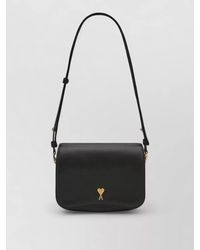 Ami Paris - Leather Paris Paris Crossbody Bag - Lyst
