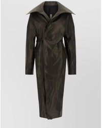 Rick Owens - Lamb Leather Belted Coat - Lyst