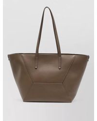 Brunello Cucinelli - Leather Tote Bag And Removable Pouch - Lyst