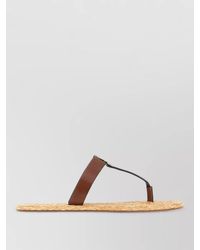 Saint Laurent - Babylone Leather Thong Sandals Flat Sole - Lyst