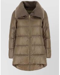 Herno - Nylon Down Jacket High Neck Faux Fur - Lyst