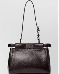 Fendi - Peekaboo Small Leather Clutch Bag - Lyst