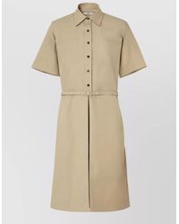 Fendi - Cotton Shirt Midi Dress - Lyst