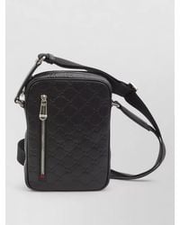 Gucci - Calfskin Leather Gg Emblem Small Crossbody Bag - Lyst