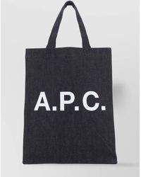 A.P.C. - Denim Tote Bag With Flat Fabric Handles - Lyst