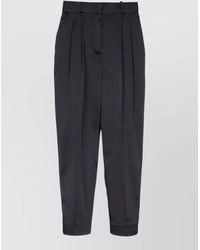 Elisabetta Franchi - Tailored High Waist Pleated Ankle Trousers - Lyst