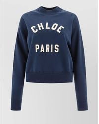 Chloé - Cotton Logo-Embroidered Regular-Fit Sweatshirt - Lyst