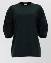 Dries Van Noten - Crew Neck Knee Length Dress Puff Sleeves - Lyst