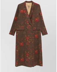 Uma Wang - Floral Pomegranate Print Coat With Welt Pockets - Lyst