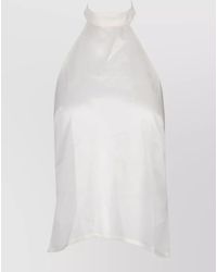 LA ROSE - Silk Tank Top Fitted Halter Neckline - Lyst