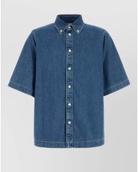 Bottega Veneta - Denim Short Sleeve Straight Cut Shirt - Lyst