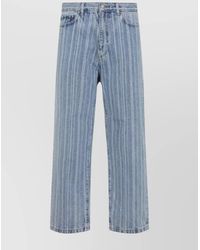 Carhartt - Denim Striped Mid-Rise Loose Tapered Jeans - Lyst
