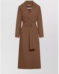 Max Mara - Belted Lapel Collar Long Coat - Lyst