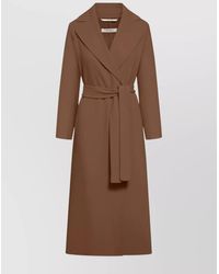Max Mara - Belted Lapel Collar Long Coat - Lyst