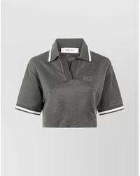 Golden Goose - Cropped Cotton Polo Shirt - Lyst