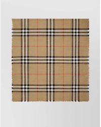 Burberry - Lightweight Check Pattern Scarf With Fringed Edges - Lyst