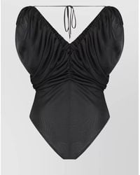 Pinko - Gathered Halter Neck Bodysuit With Ruched Detailing - Lyst