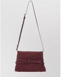 Moschino - Suede Shoulder Bag Adjustable Strap Design - Lyst