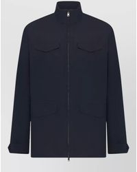 Herno - High Collar Long Sleeve Coat Flap Pockets - Lyst