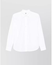 TOTEME - Cotton Shirt With Buttoned Cuffs And Curved Hem - Lyst