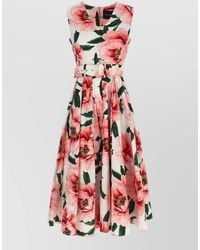 Samantha Sung - Abelia Dress Belted Waist Floral Midi - Lyst