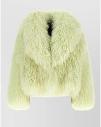 Blancha - Shearling Curly-Texture Shawl-Collar Jacket - Lyst