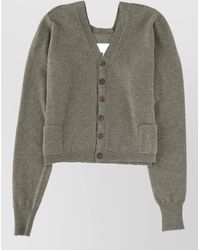 Maison Margiela - Cropped V-Neck Wool Cardigan - Lyst