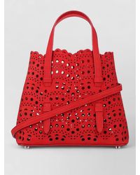 Alaïa - Mina Leather Tote Bag Cut Out Design - Lyst