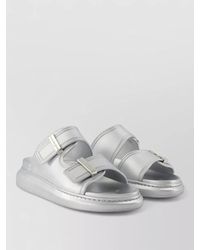 McQueen - Hybrid Rubber Double Strap Flat Sandals - Lyst