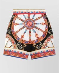 Dolce & Gabbana - Printed Cotton Cropped Trousers - Lyst
