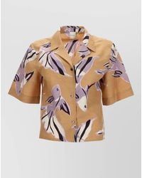 Paul Smith - Silk Cotton Shirt Collared Neck Print - Lyst