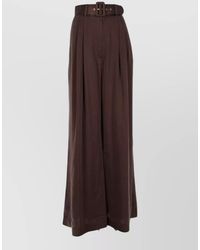 Zimmermann - Silk Straight-Leg Trousers - Lyst