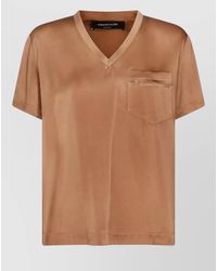 Fabiana Filippi - Satin V-Neck Short-Sleeve Top - Lyst