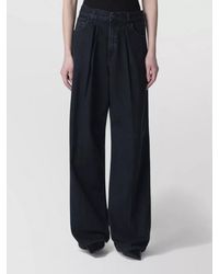 Haikure - Denim Pleated Wide-Leg Trousers - Lyst