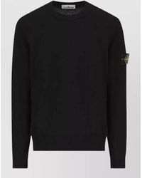 Stone Island - Virgin Wool Ribbed Crew Neck Sweater - Lyst