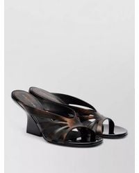 Dries Van Noten - Leather Wedge Mule Block Heel Strappy - Lyst