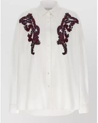 Dries Van Noten - Embroidered Oversized Cotton Shirt - Lyst