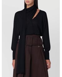 Roberto Collina - Merino Wool Scarf Detail Sweater - Lyst