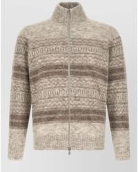 Brunello Cucinelli - Nordic Jacquard Knit Alpaca Cashmere Cardigan - Lyst