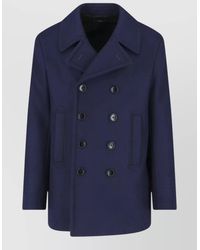 Tom Ford - Double Breasted Long Sleeve Coat Notched Lapels - Lyst