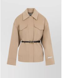 Sportmax - Wool Jacket Belt Flap Pockets - Lyst