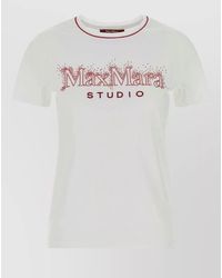 MM STUDIO - Pugnale Cotton Crew Neck Short Sleeve T Shirt - Lyst